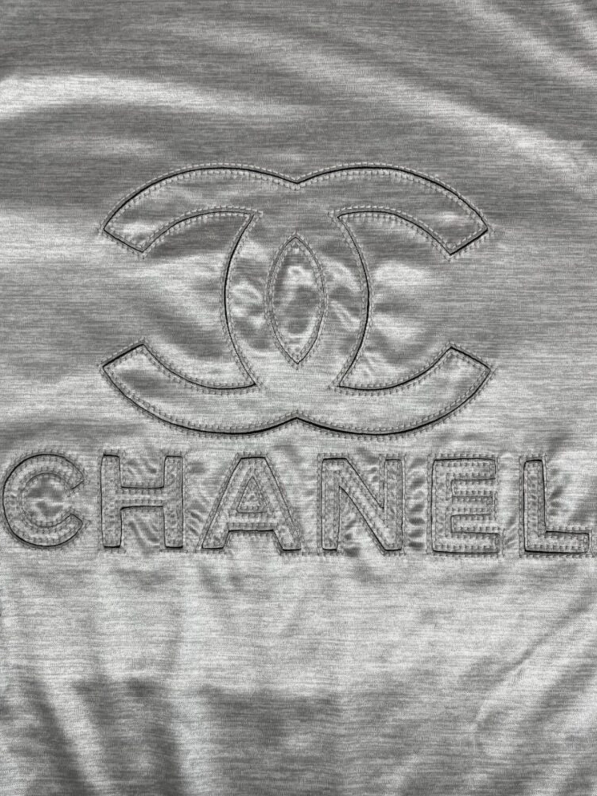 Chanel 2012 Silver Logo Drawstring Waist Top