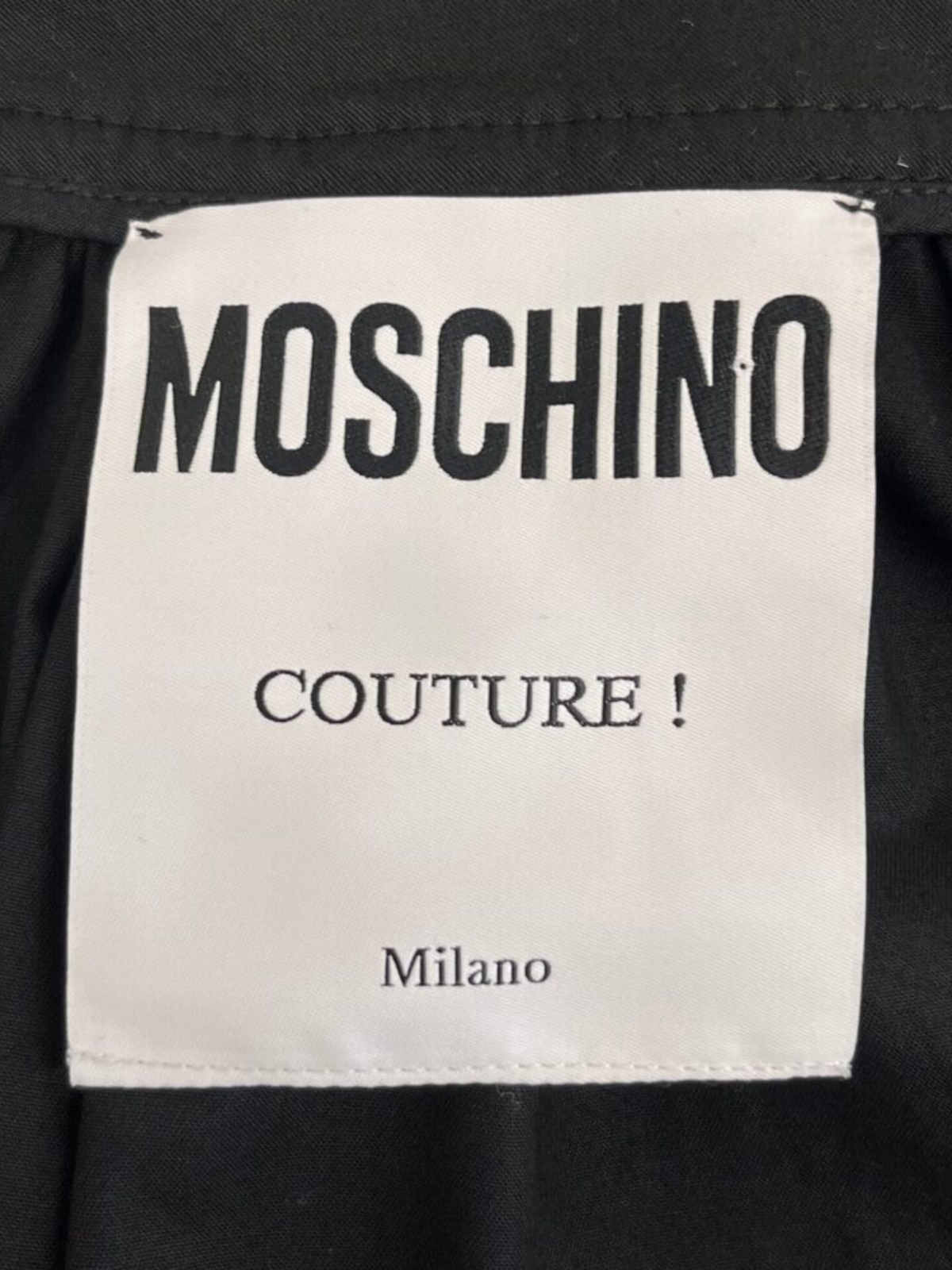 Moschino SS 2024 Black Cotton Heart Chain Belt Full Skirt