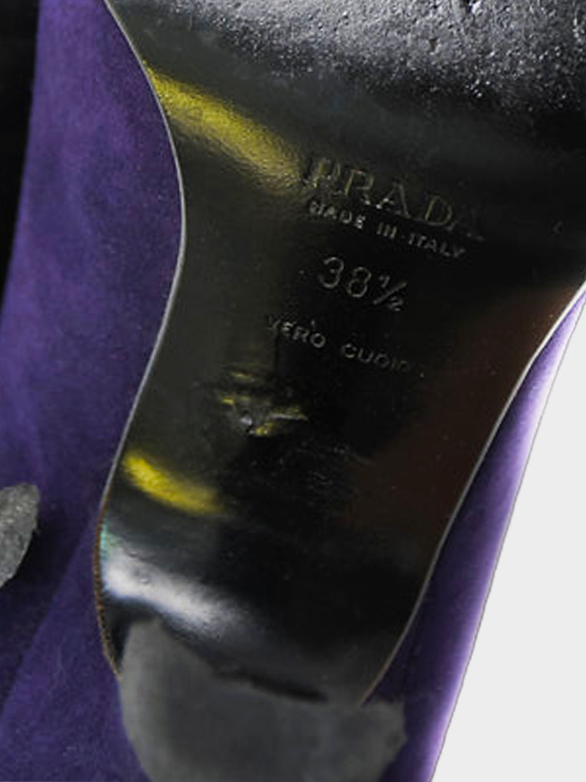 Prada Late 1990s Navy Blue Velvet Heels