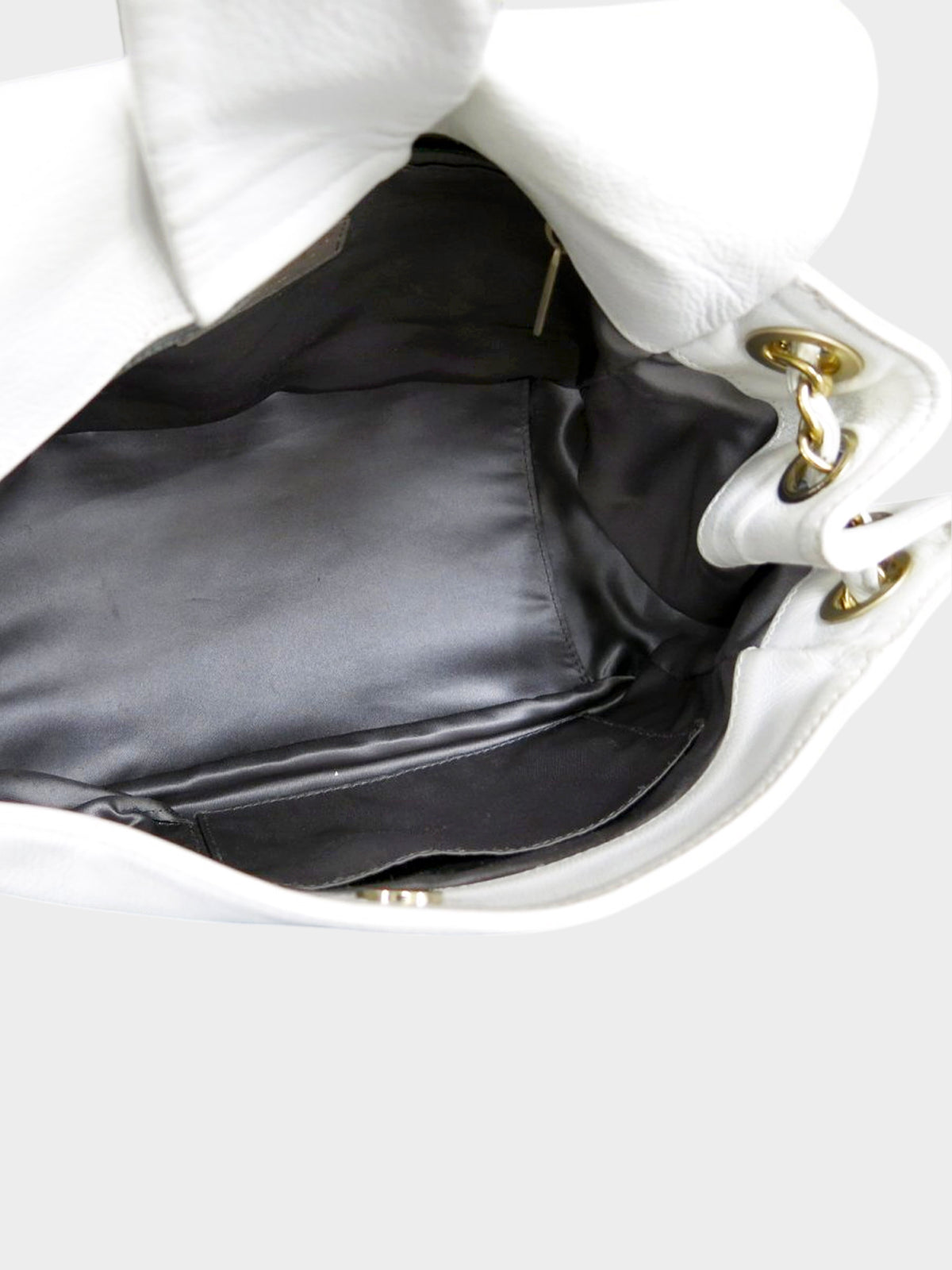 Chanel Cruise 2009 White Calfskin Mosaic Metal Stud Flap Bag