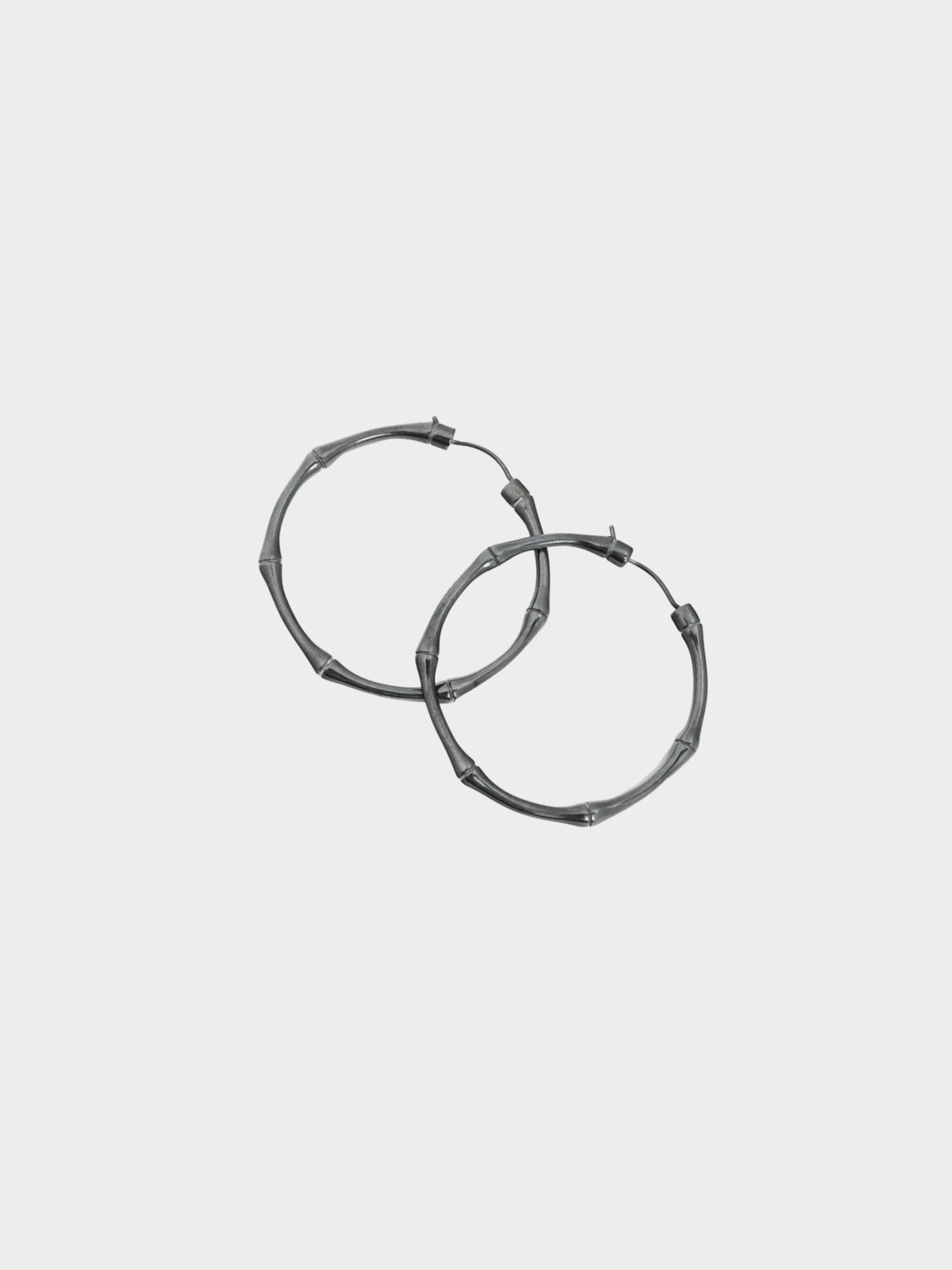 Gucci 2000s Sterling Silver Bamboo Hoop Earrings