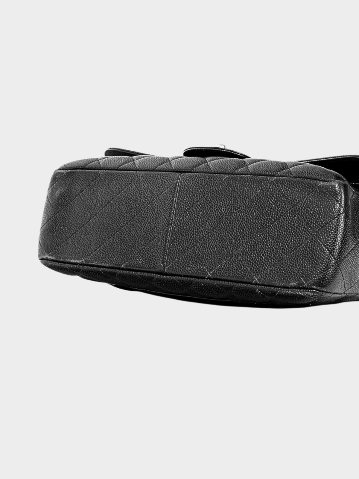 Chanel 2010s Jumbo Classic Black Caviar Quilted Double Flap Bag