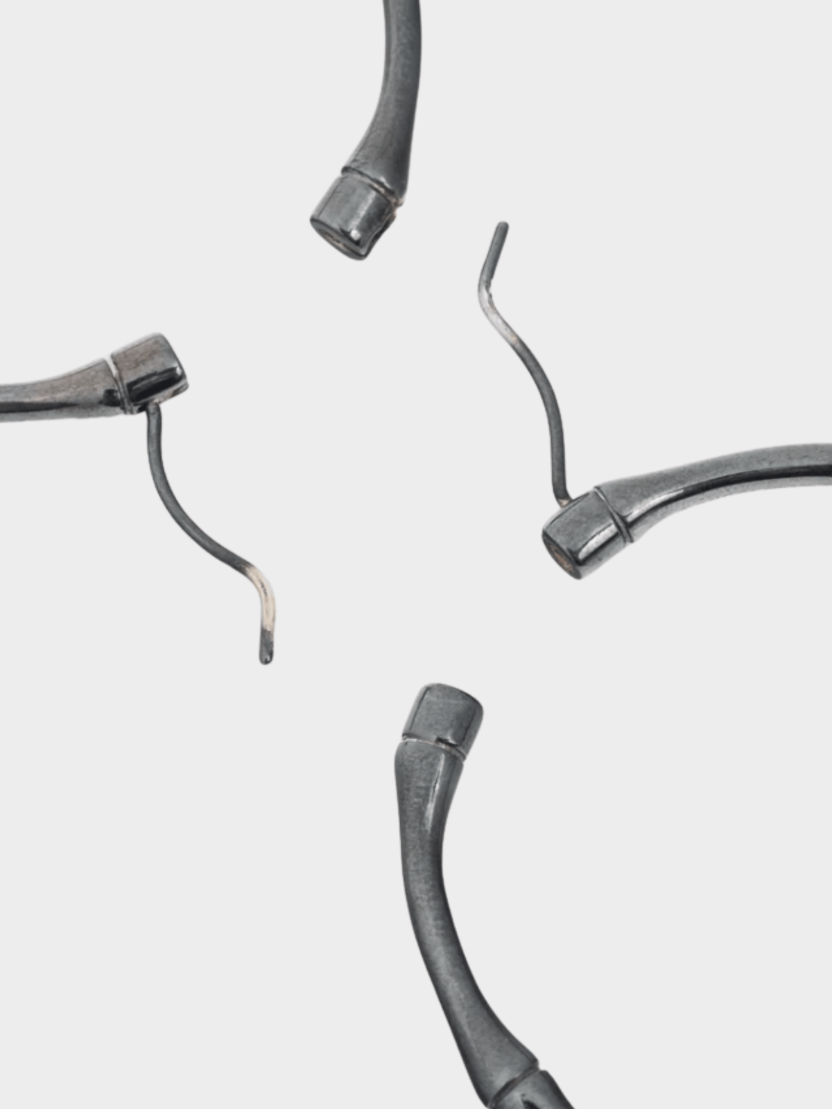 Gucci 2000s Sterling Silver Bamboo Hoop Earrings