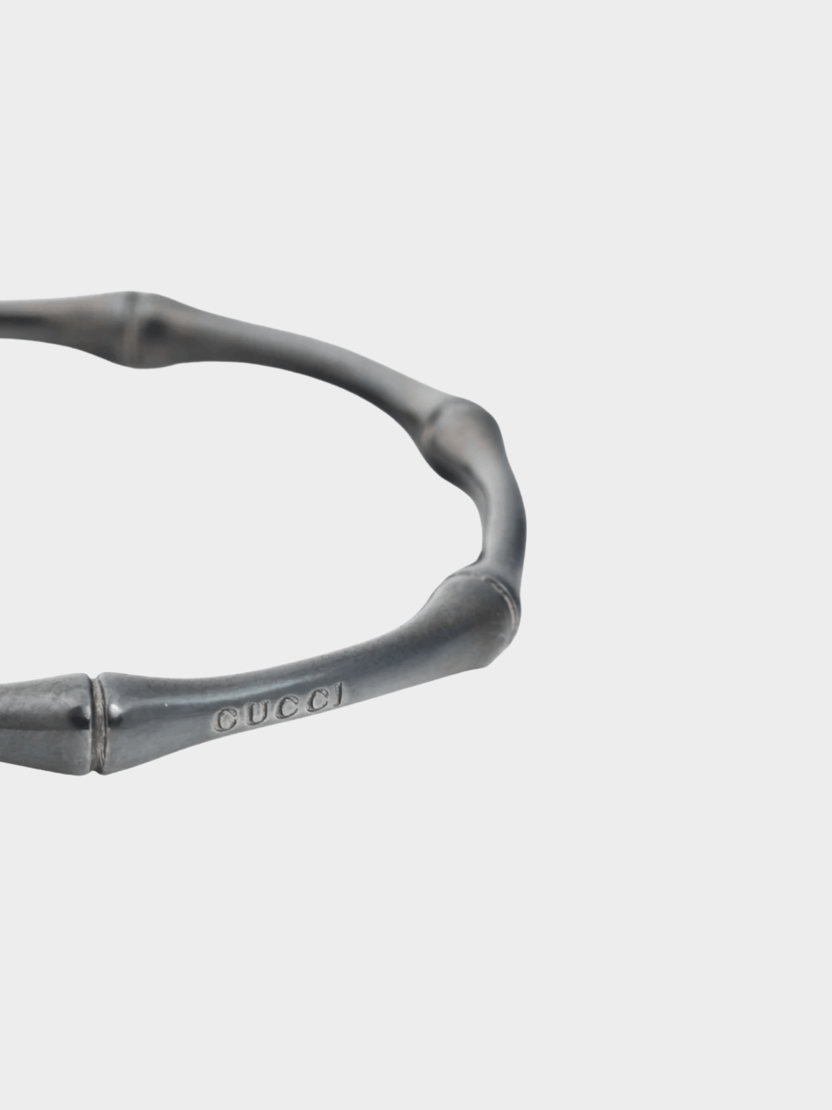 Gucci 2000s Sterling Silver Bamboo Hoop Earrings