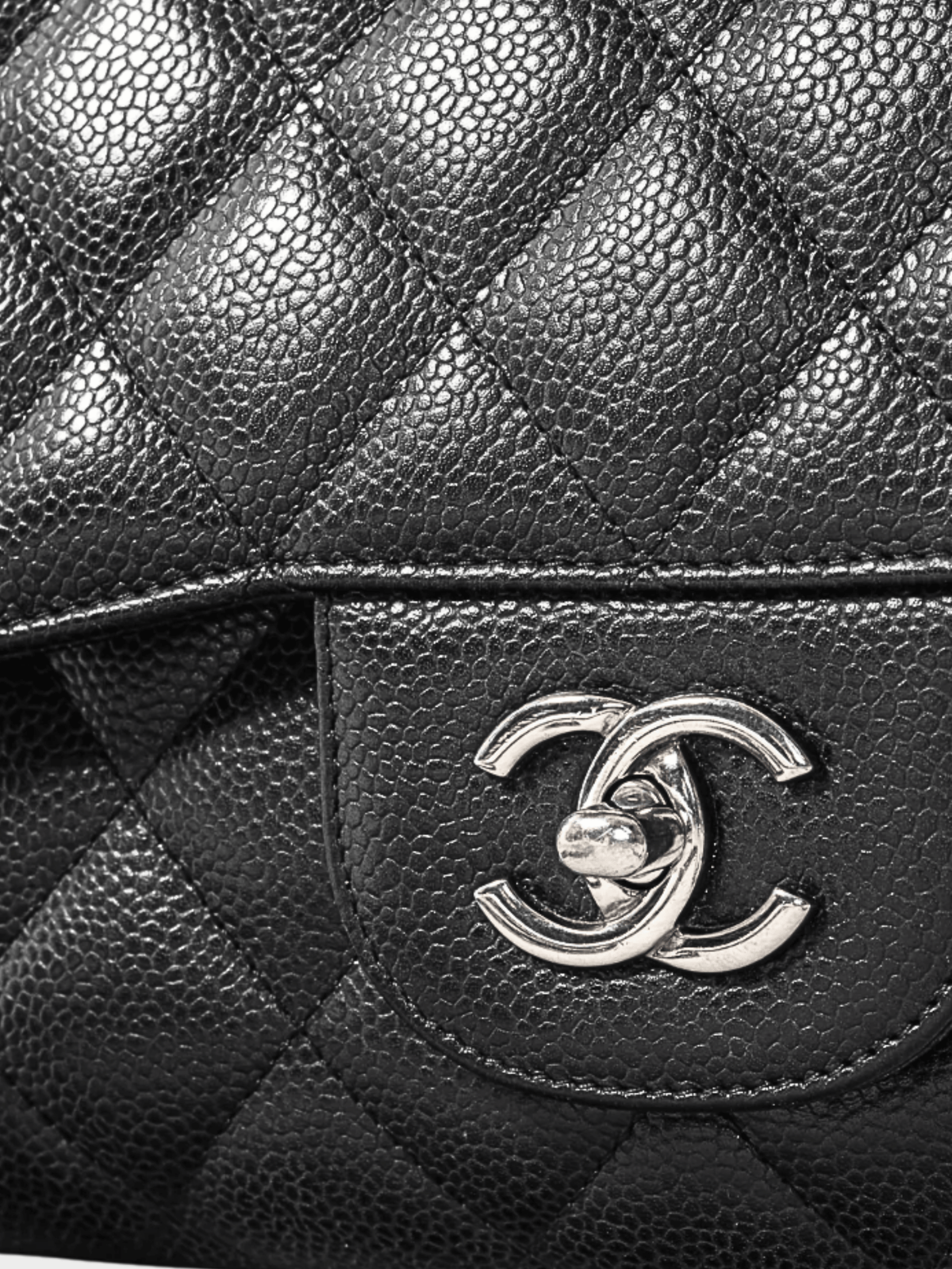 Chanel 2010s Jumbo Classic Black Caviar Quilted Double Flap Bag
