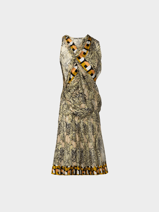 Prada Resort 2010 Silk Multi-Style Open Back Mini Dress