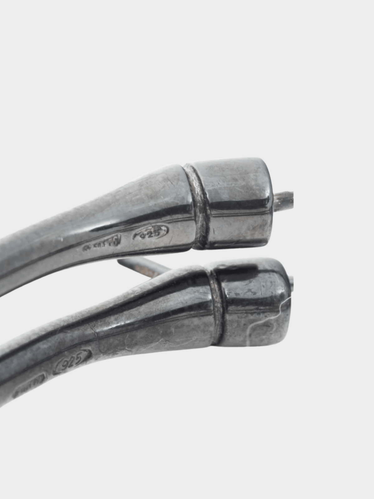 Gucci 2000s Sterling Silver Bamboo Hoop Earrings