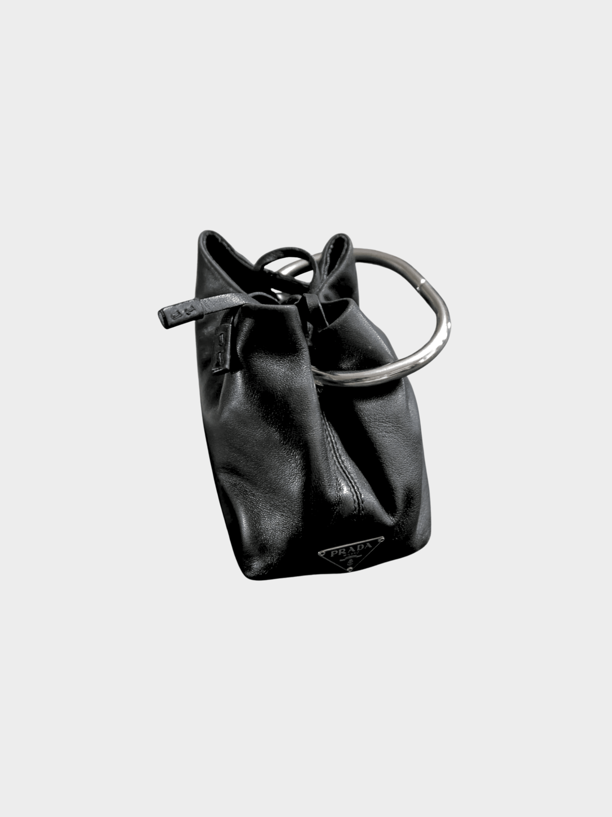 Prada 2010s Black Nappa Mini Ring Bag