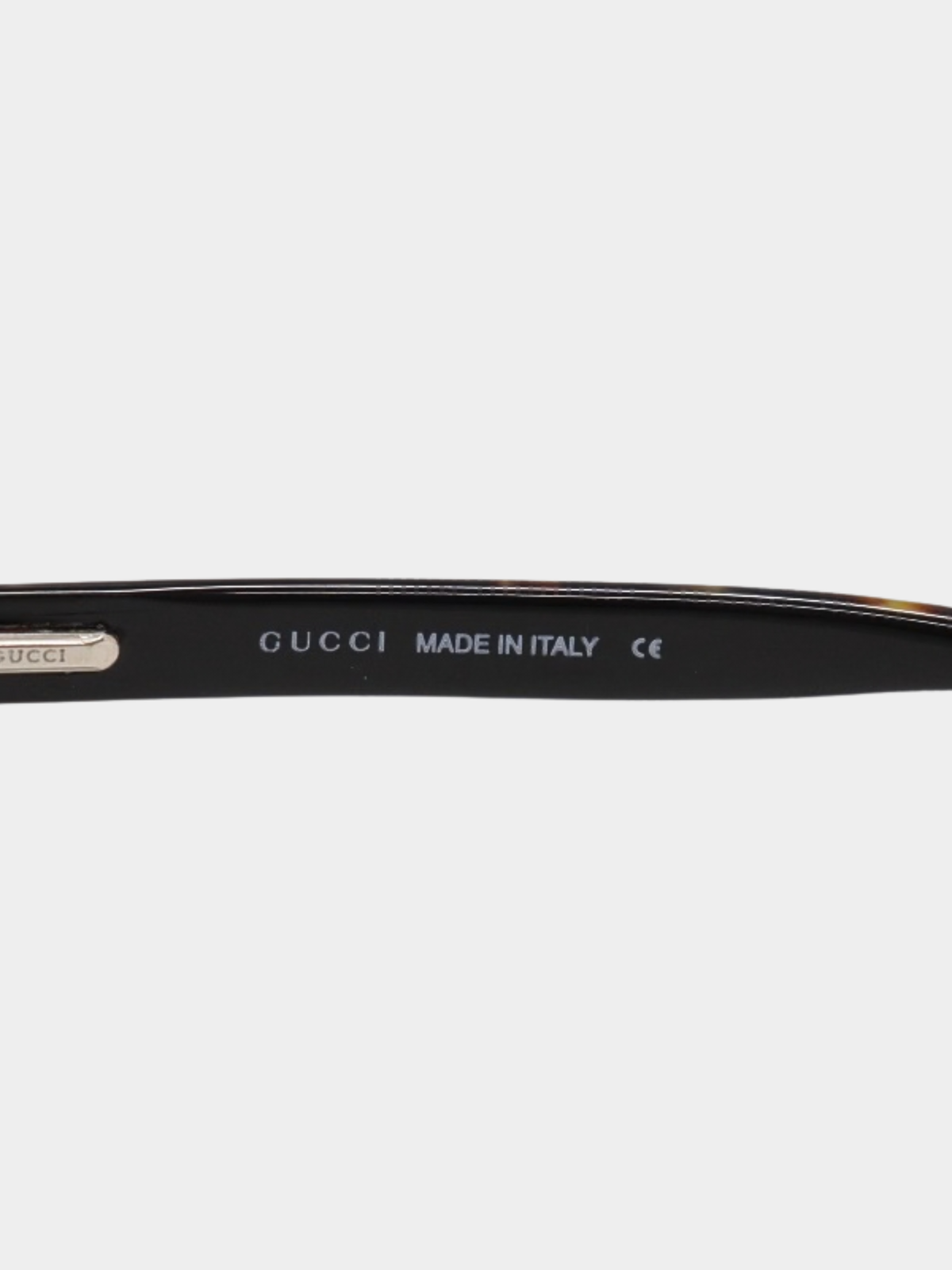Gucci 2000s Brown Gold Plastic Logo Tortoiseshell Sunglasses