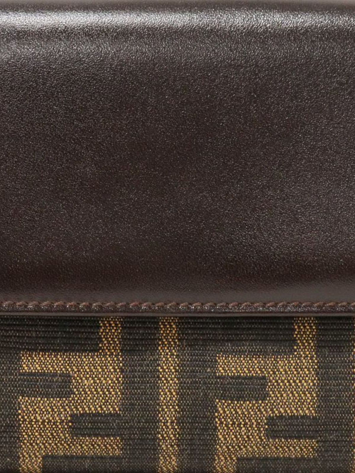 Fendi 2000s Brown Zucca Canvas Leather Wallet