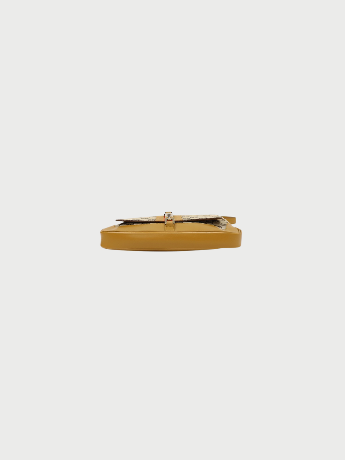 Gucci 2000s Beige Ebony GG Canvas Jackie Web Shoulder Bag