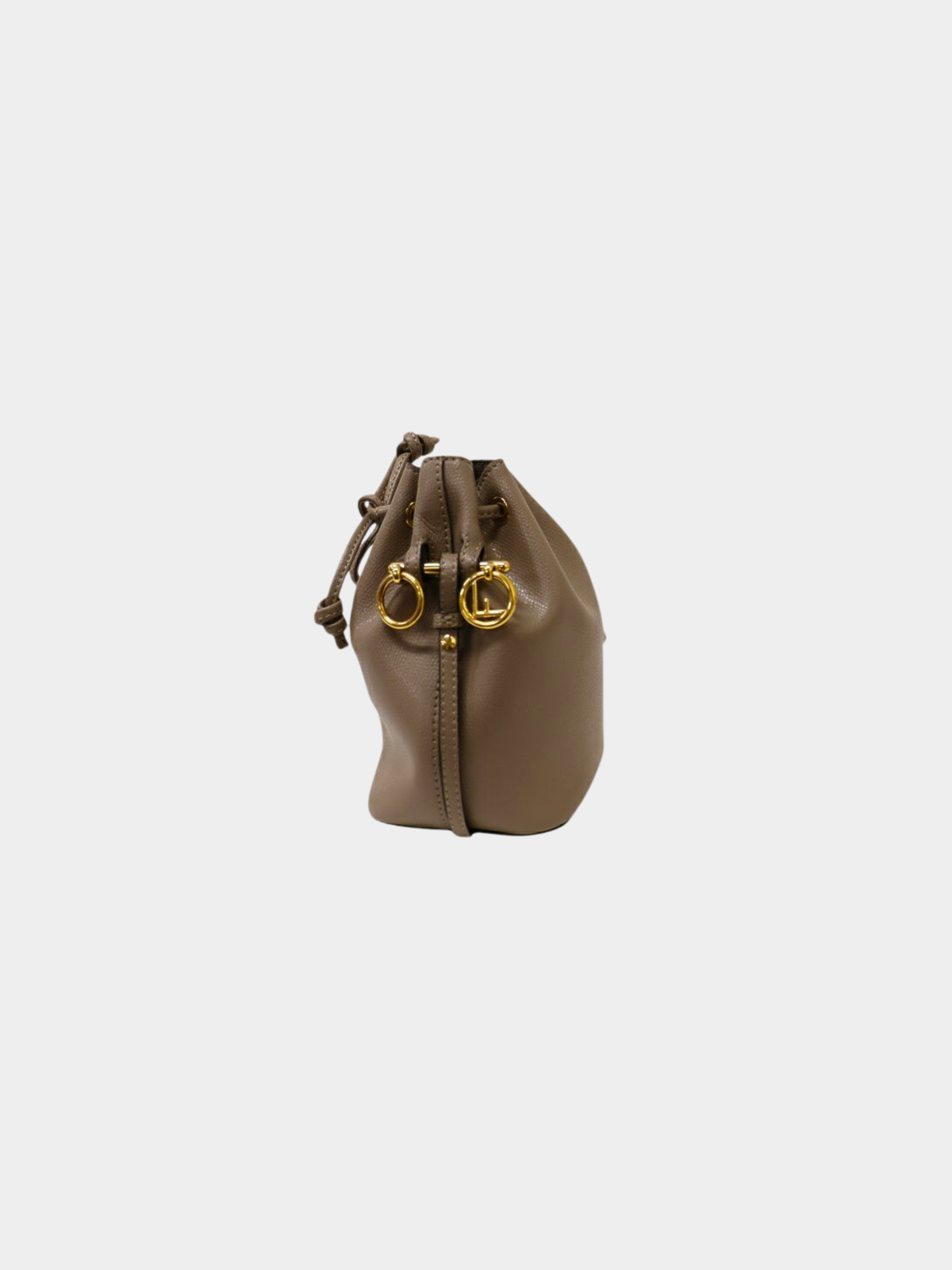 Fendi 2020s Grey Leather Mon Trésor Mini Bucket Bag