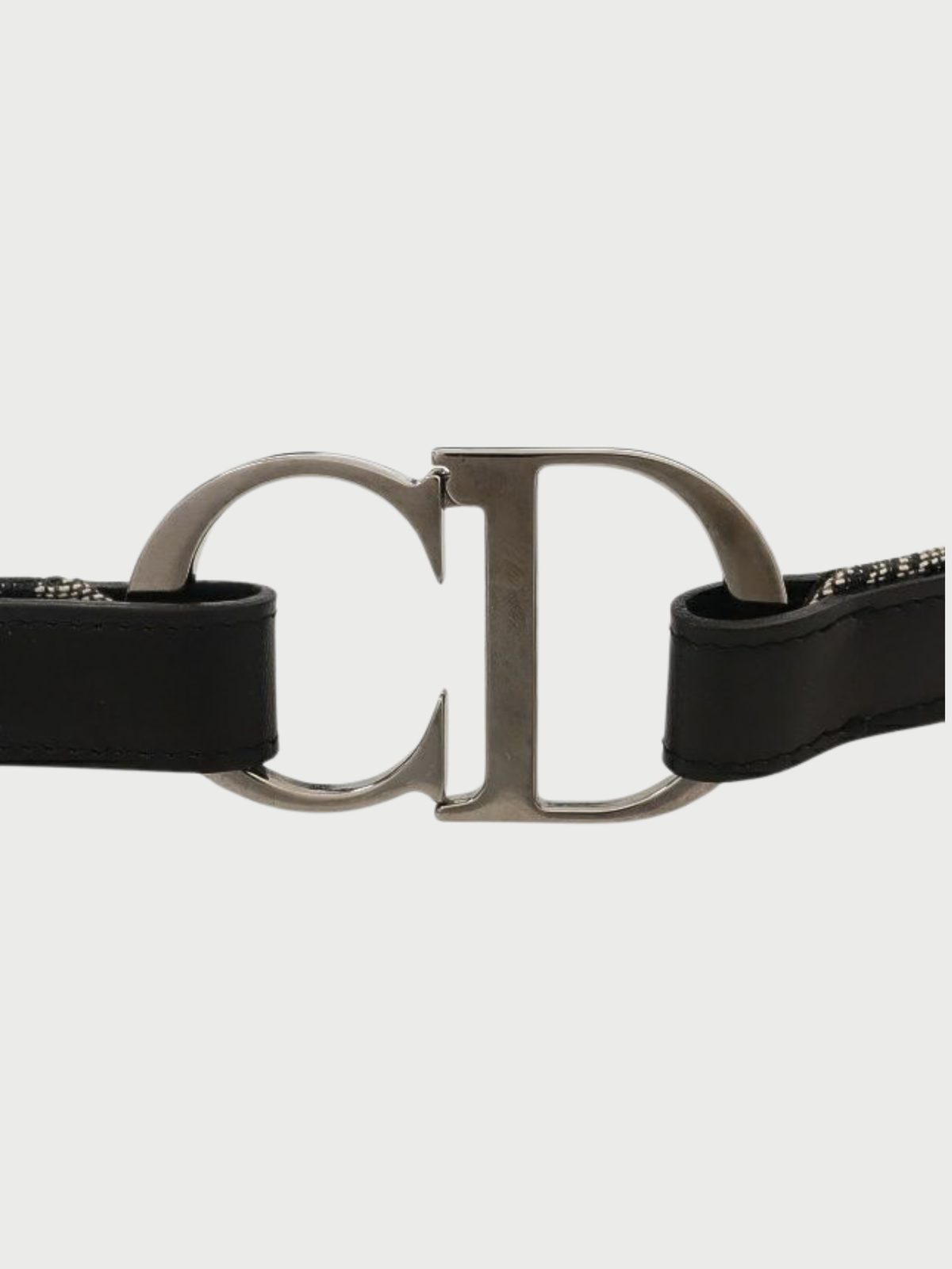 Christian Dior 2000s Black Trotter Canvas CD Logo Belt