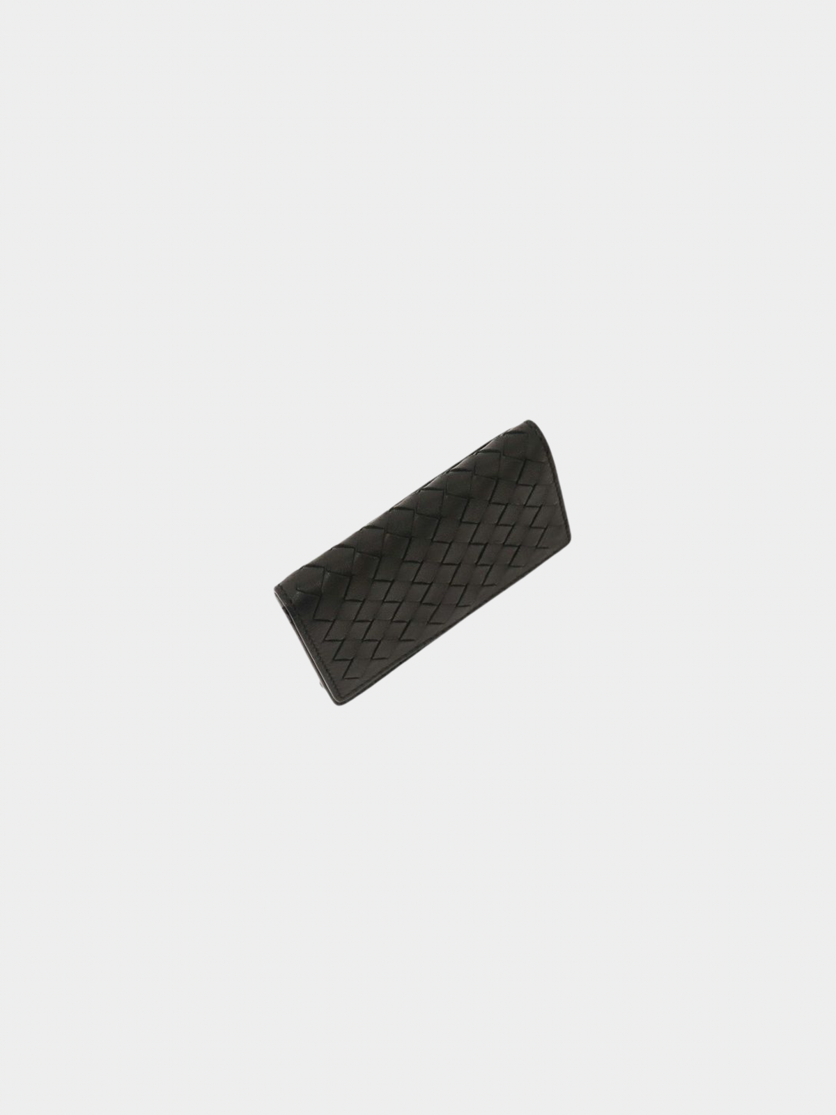 Bottega Veneta 2000s Black Intrecciato Leather Card Case