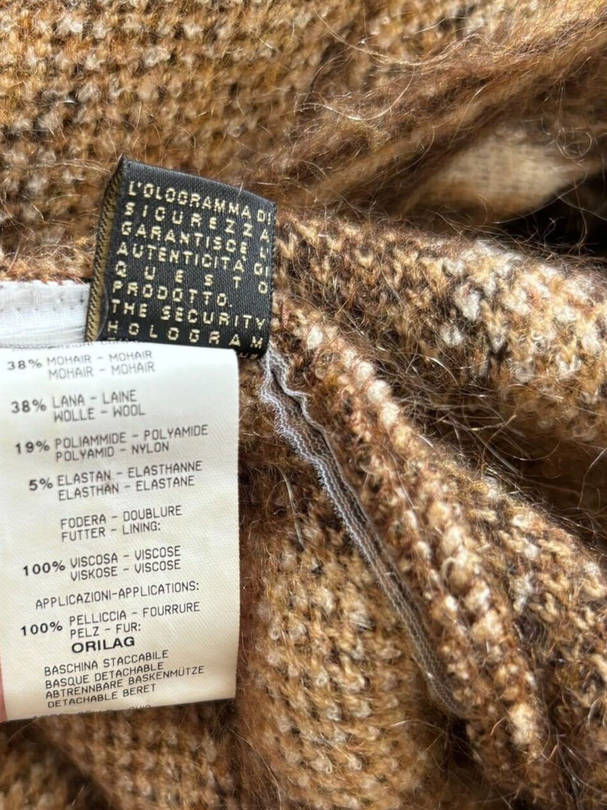 Roberto Cavalli 2000s Brown Wool Knit Coat