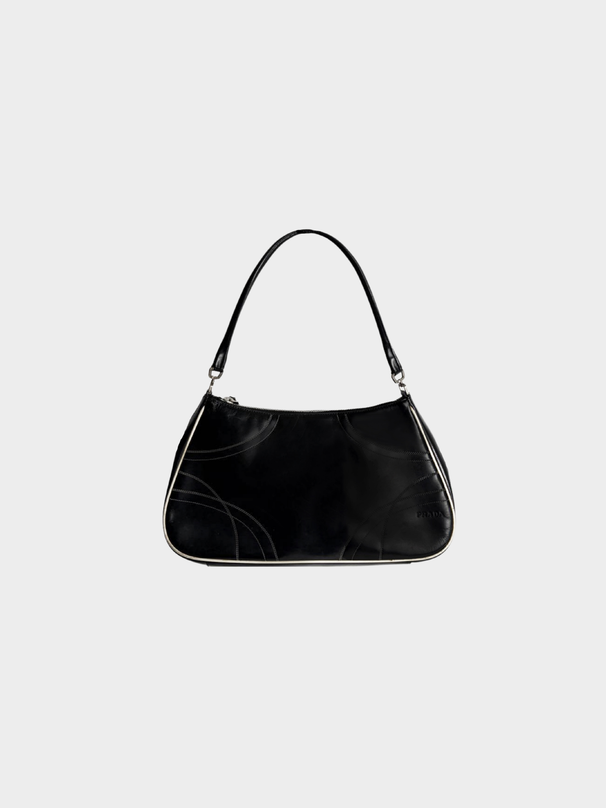 Prada FW 2000 Black Leather Shoulder Bag