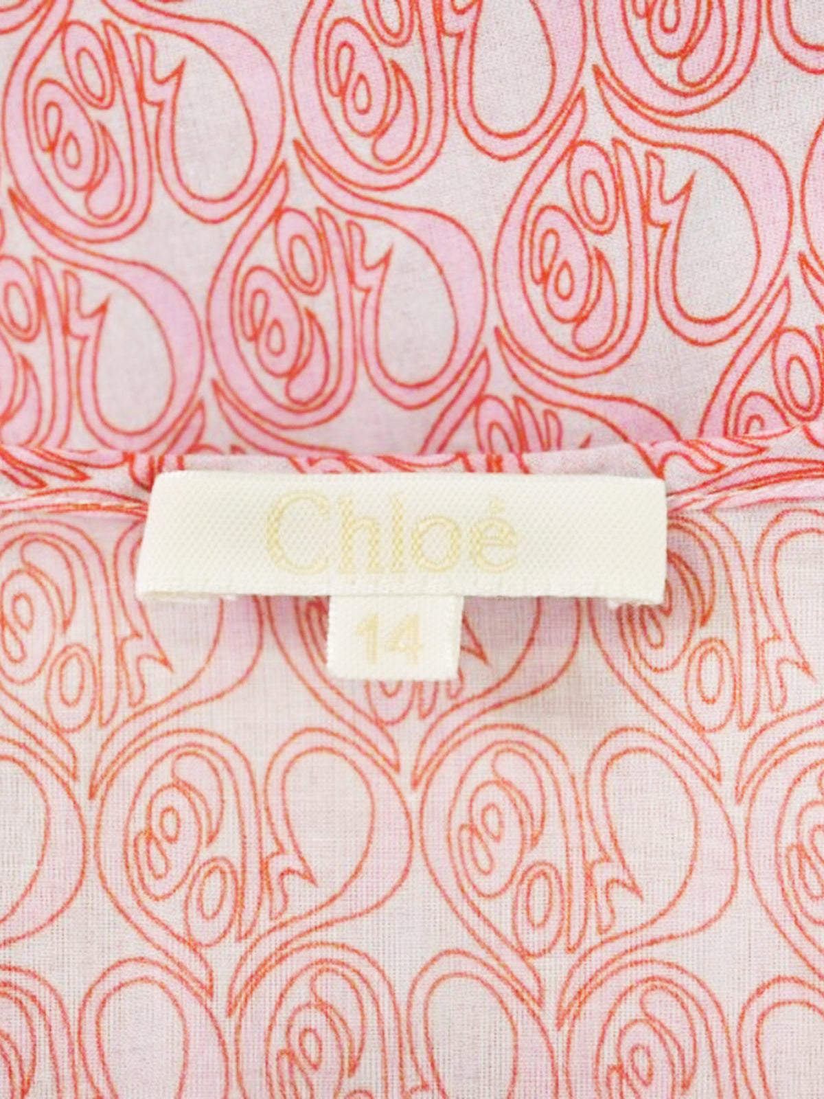 Chloé Kids 2000s Pink and White Heart Logo Pattern Print Top/Dress