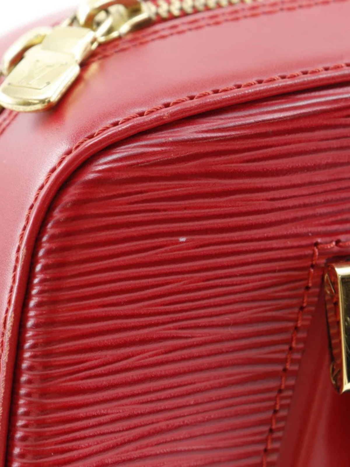 Louis Vuitton 1998 Red Epi Leather Sablon Handbag