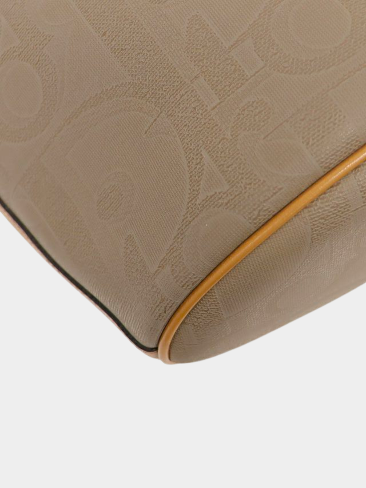 Christian Dior 2000s Beige and Green Trotter Oval Hardware Shoulder Bag