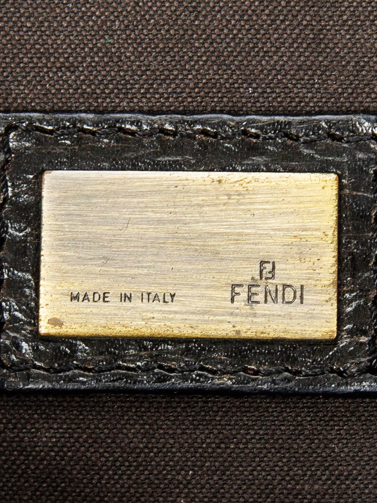 Fendi 2007 Khaki and Black Zucca B Bis Canvas Flap Bag