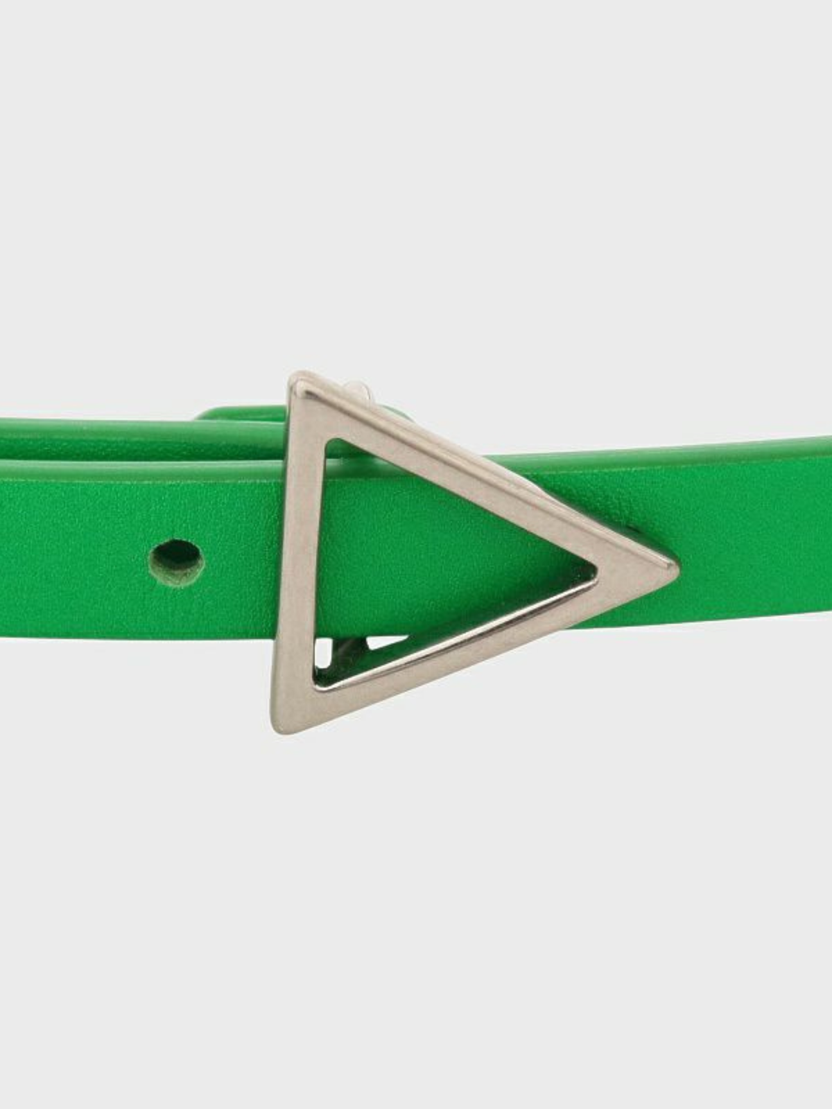 Bottega Veneta 2000s Green Leather Triangle Buckle Belt