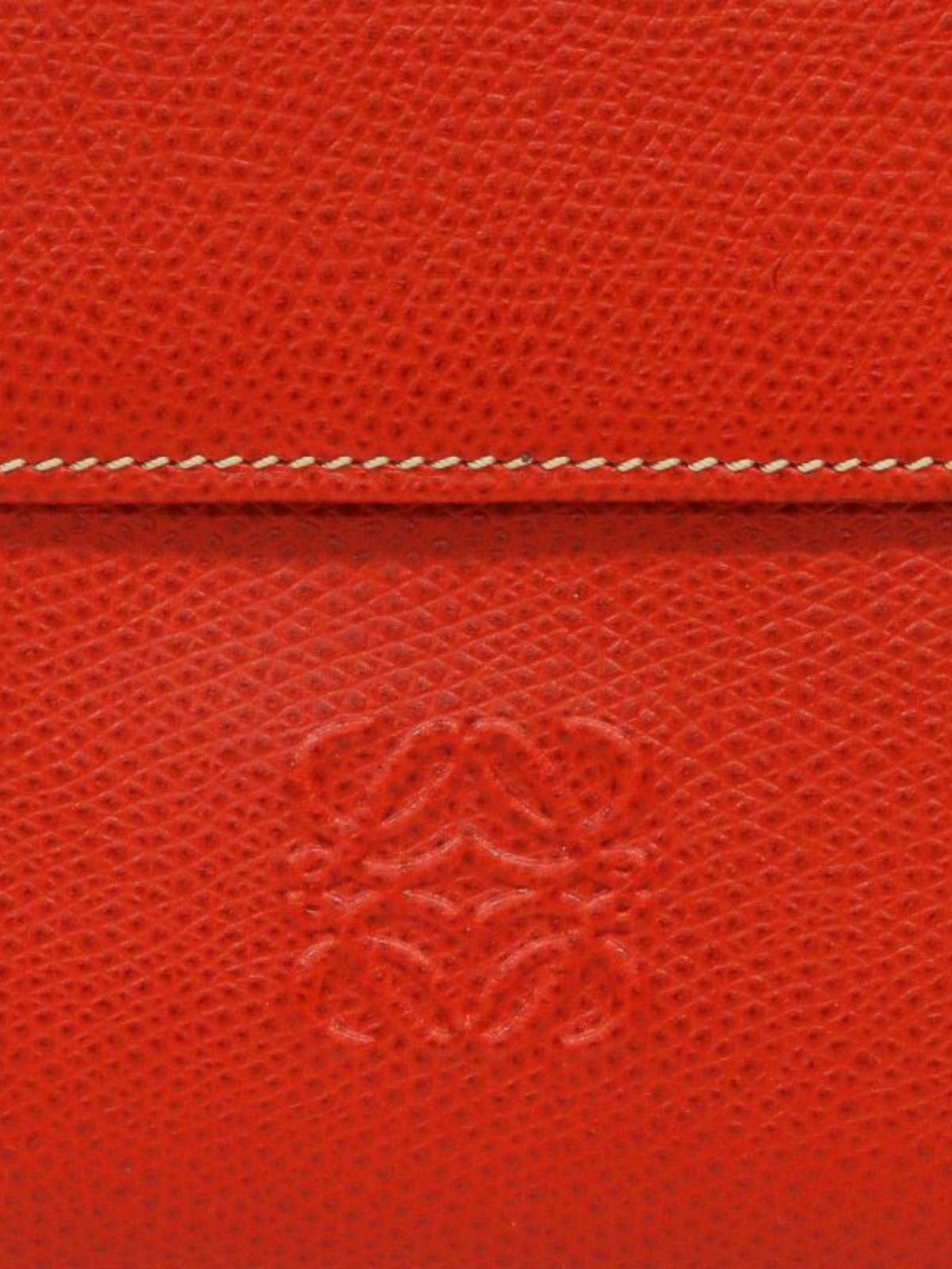 Loewe 2010s Red Anagram Leather Wallet