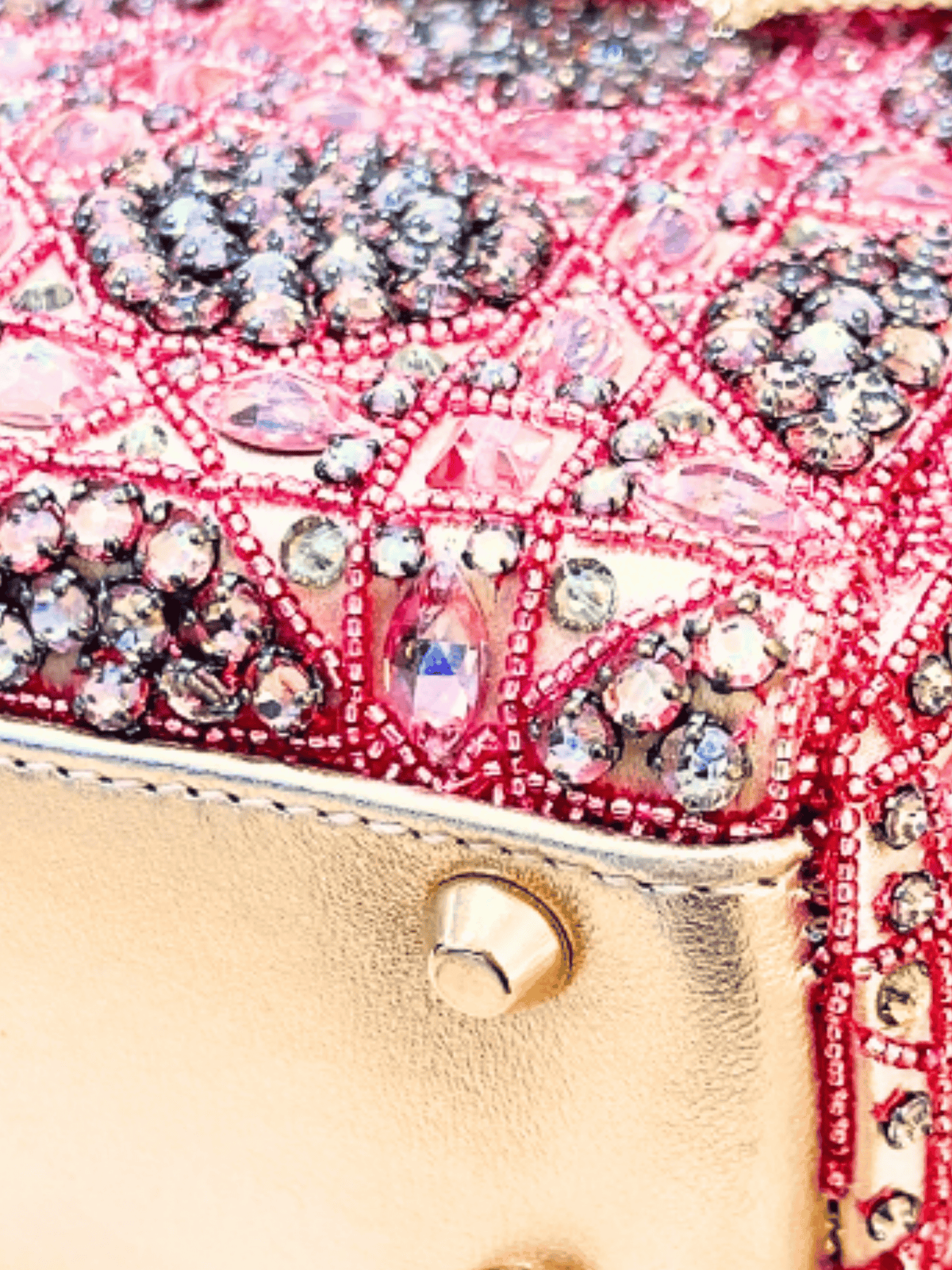 Christian Dior 2024 Pink Lady Dior Metallic Calfskin Satin Celestial Bead Embroidery Bag
