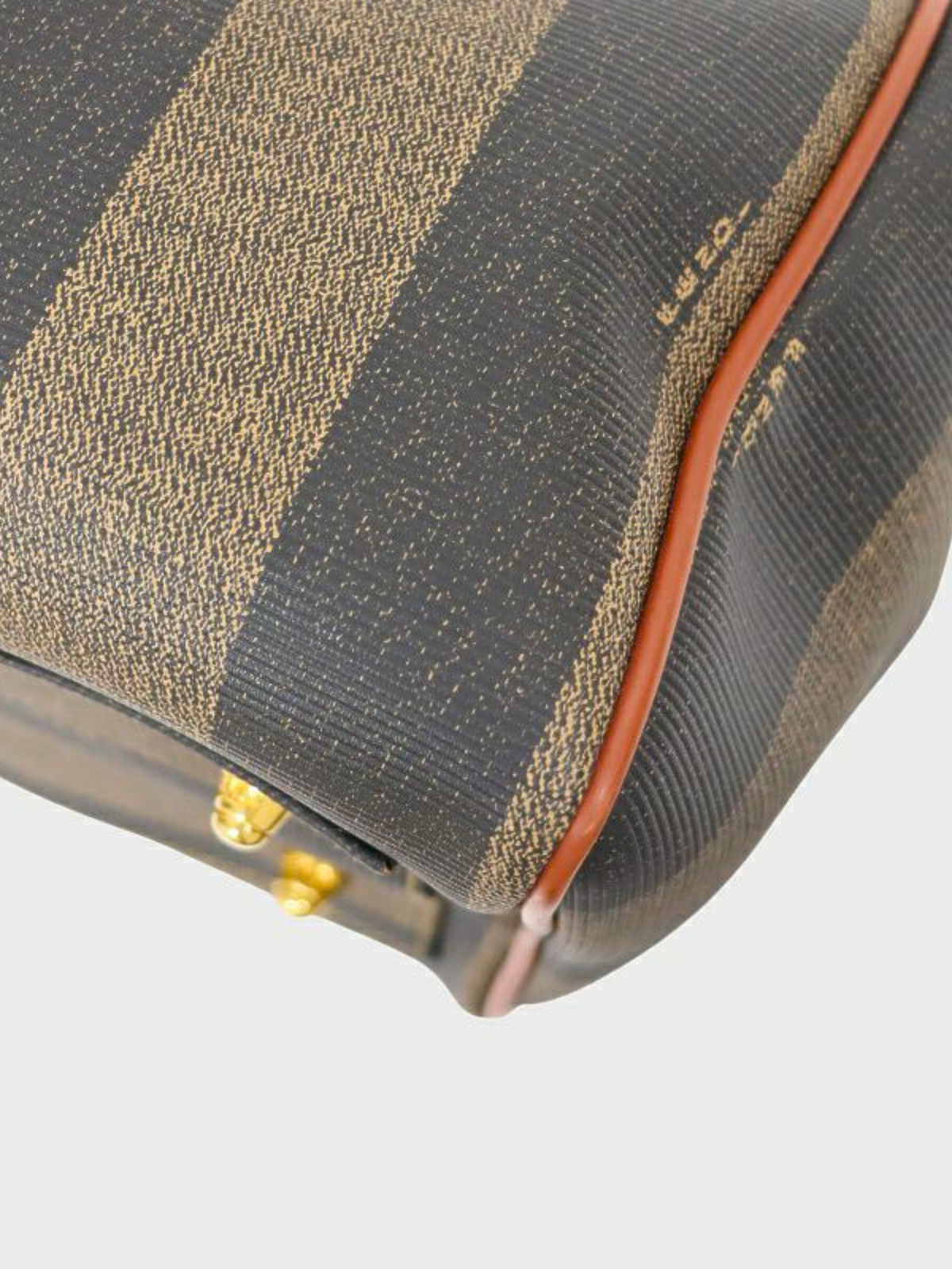 Fendi 2000s Khaki Black Brown Pequin Stripe 2-Way Bag