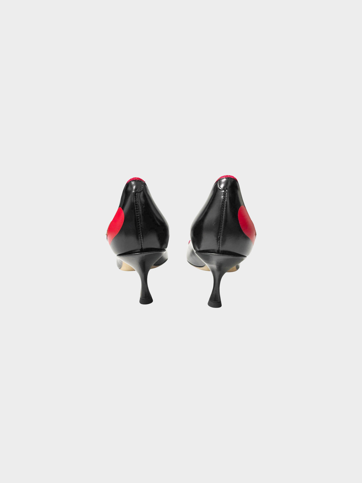 Dolce and Gabbana 2020s Black Leather L'amore e Bellezza Pumps