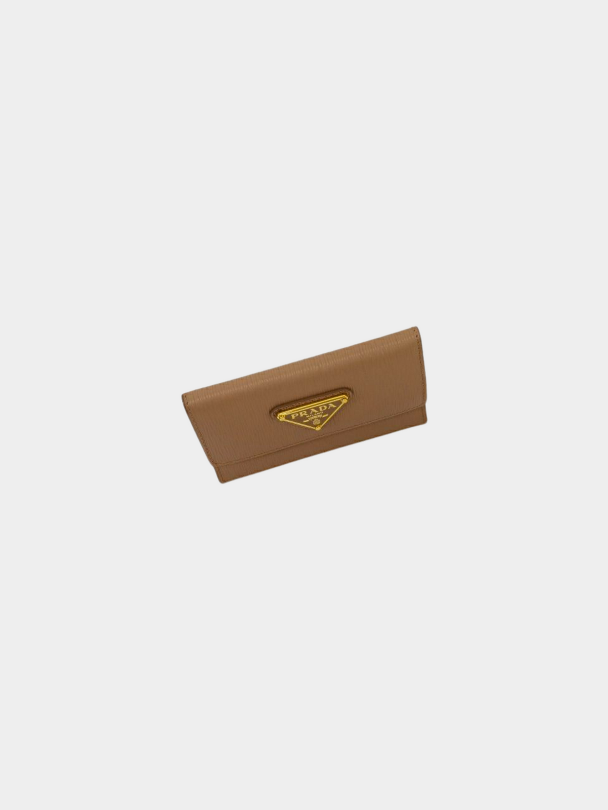 Prada 2010s Beige Pink Triangle Logo Leather Card Case