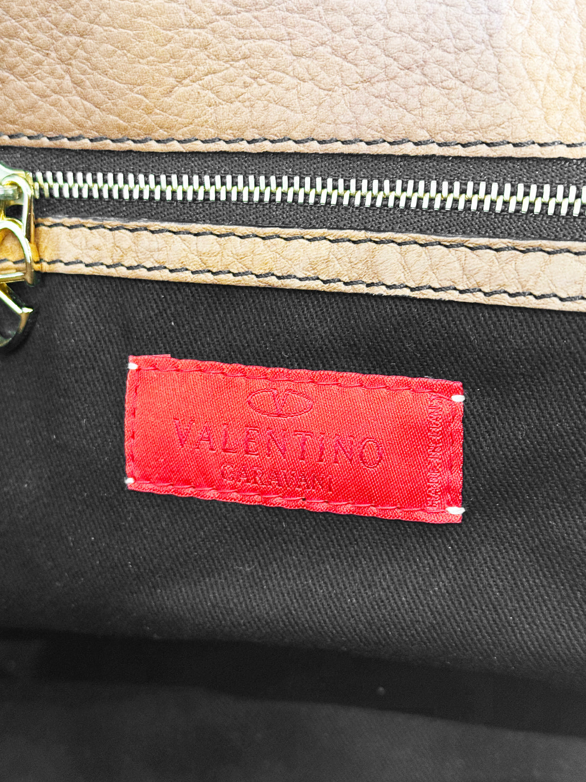 Valentino 2000s Brown Leather Pearl and Crystal Embellished Bag