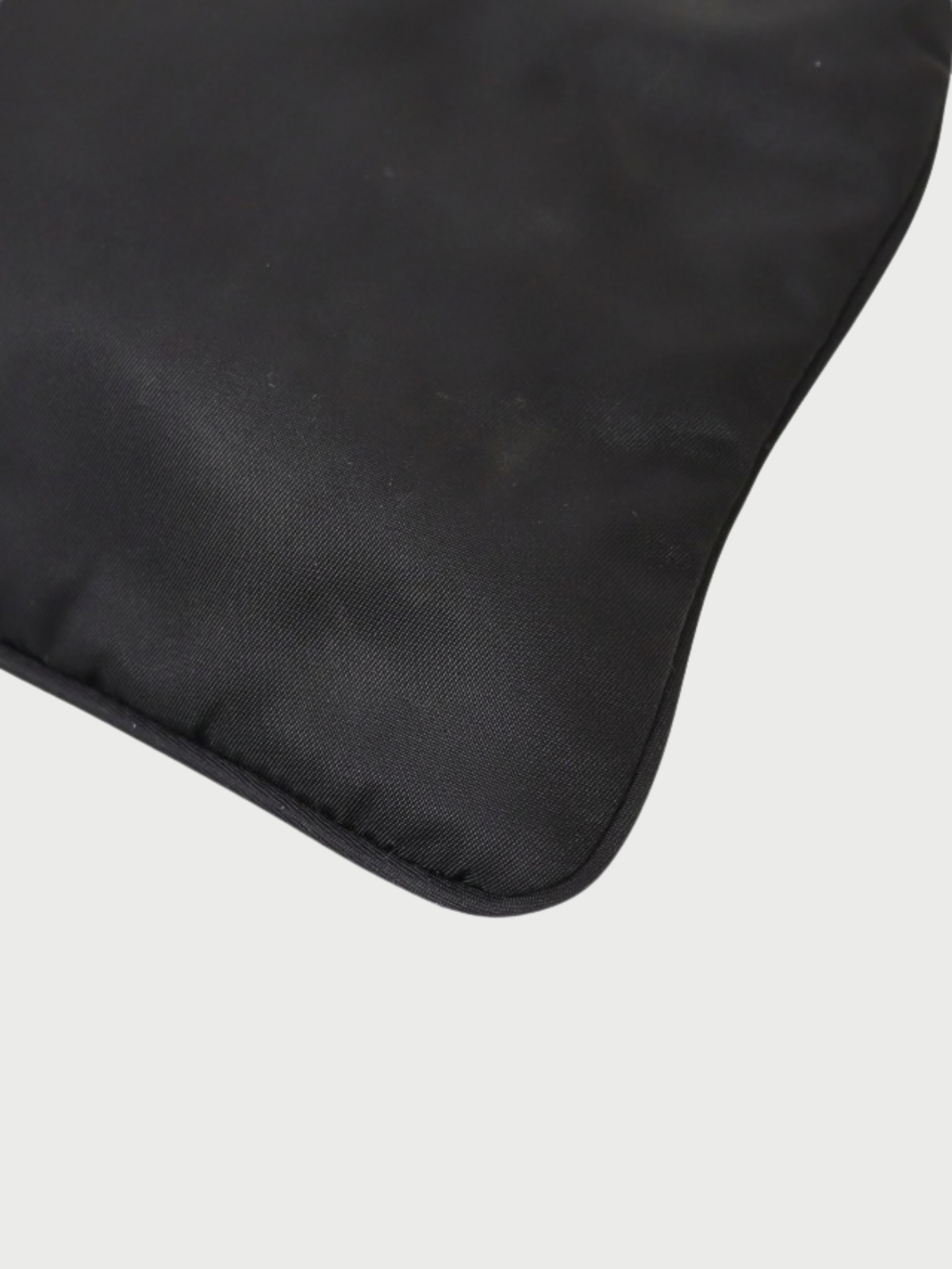 Prada 2000s Black Nylon Triangle Logo One-Shoulder Bag