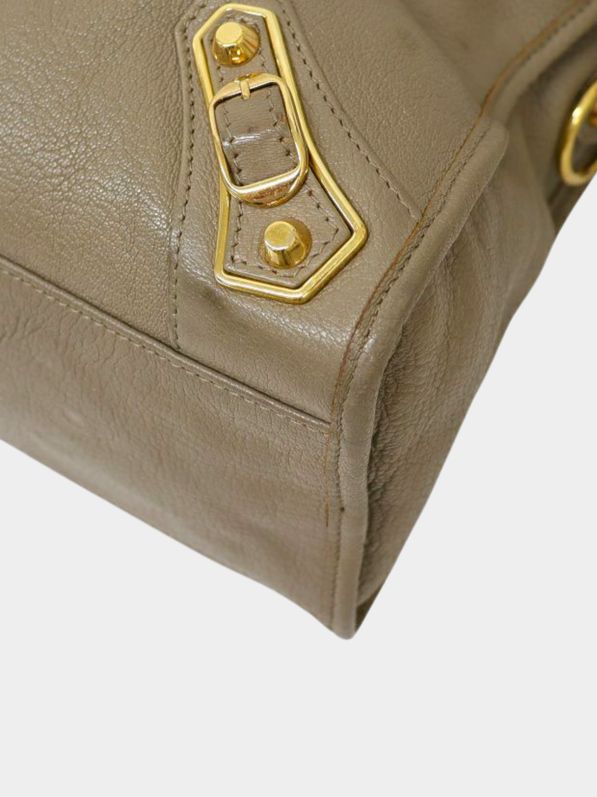 Balenciaga 2010s Graige Leather Classic City Metallic Edge Bag