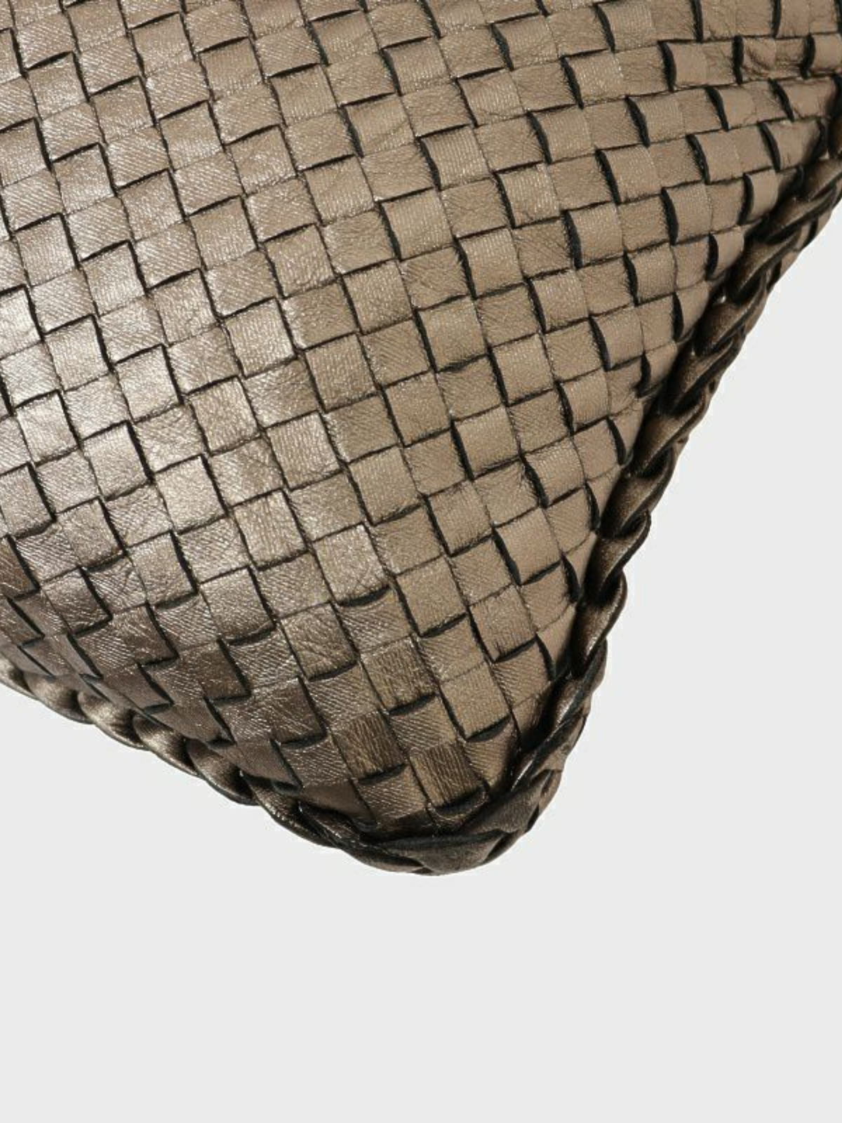 Bottega Veneta 2000s Gold Leather Intrecciato One-Shoulder Bag