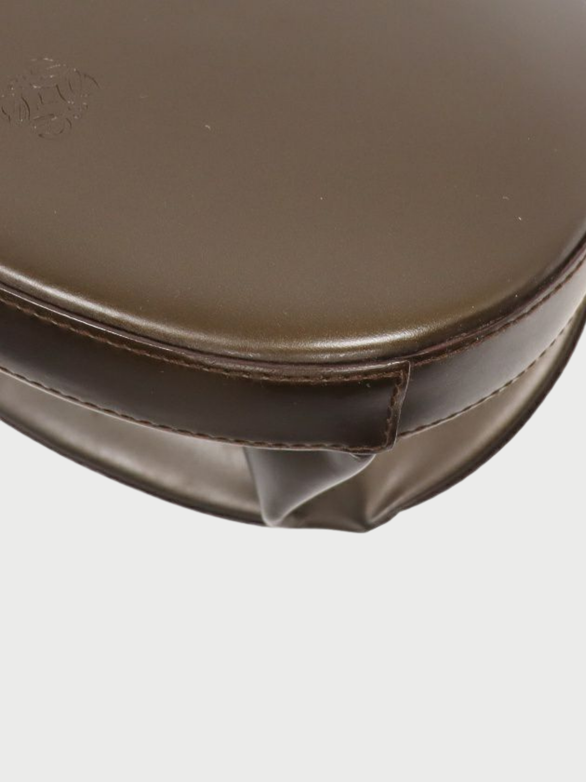 Loewe 2000s Brown Leather Anagram Round Handbag