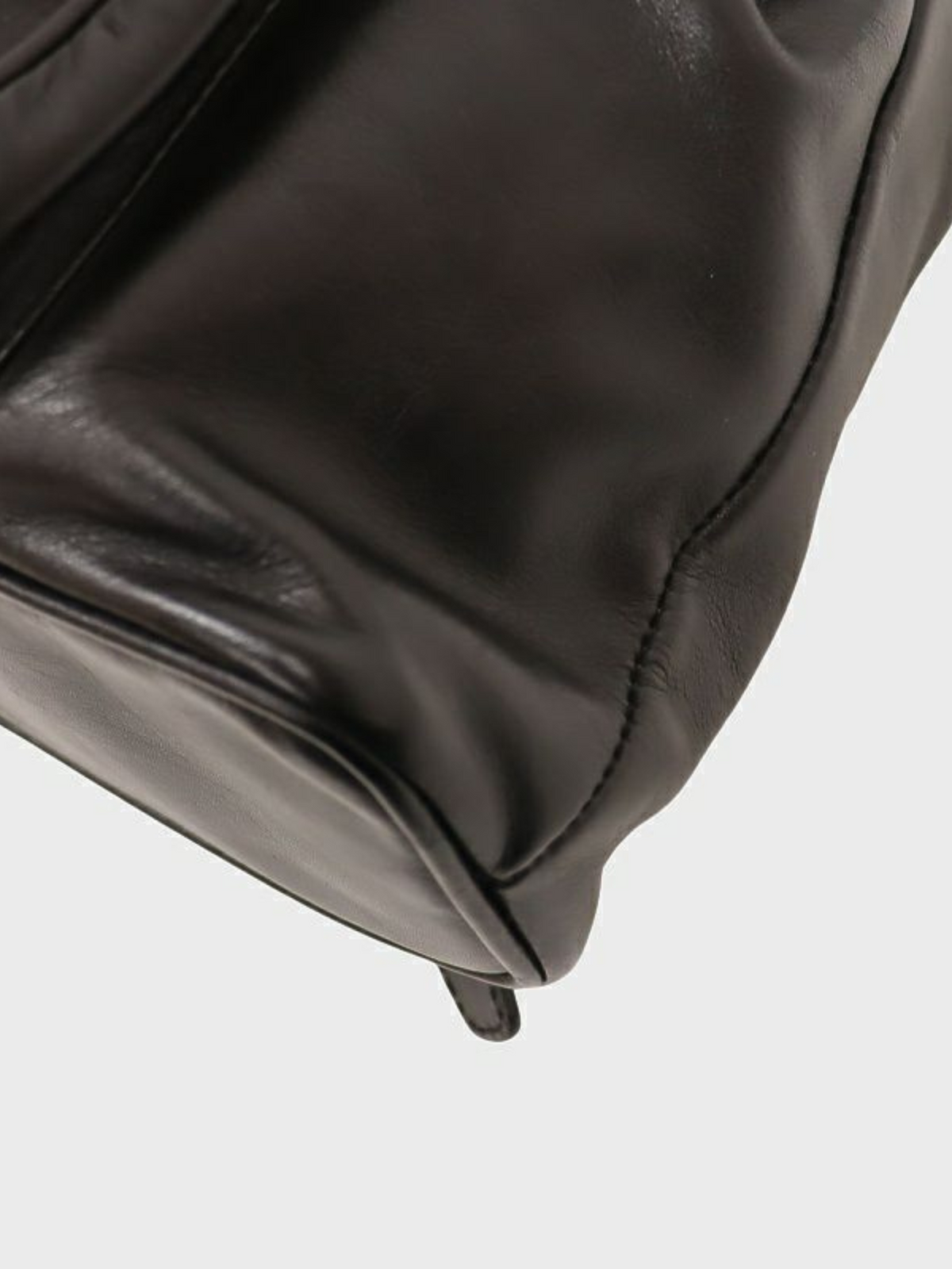 Gucci 1990s Black Bamboo Leather Backpack