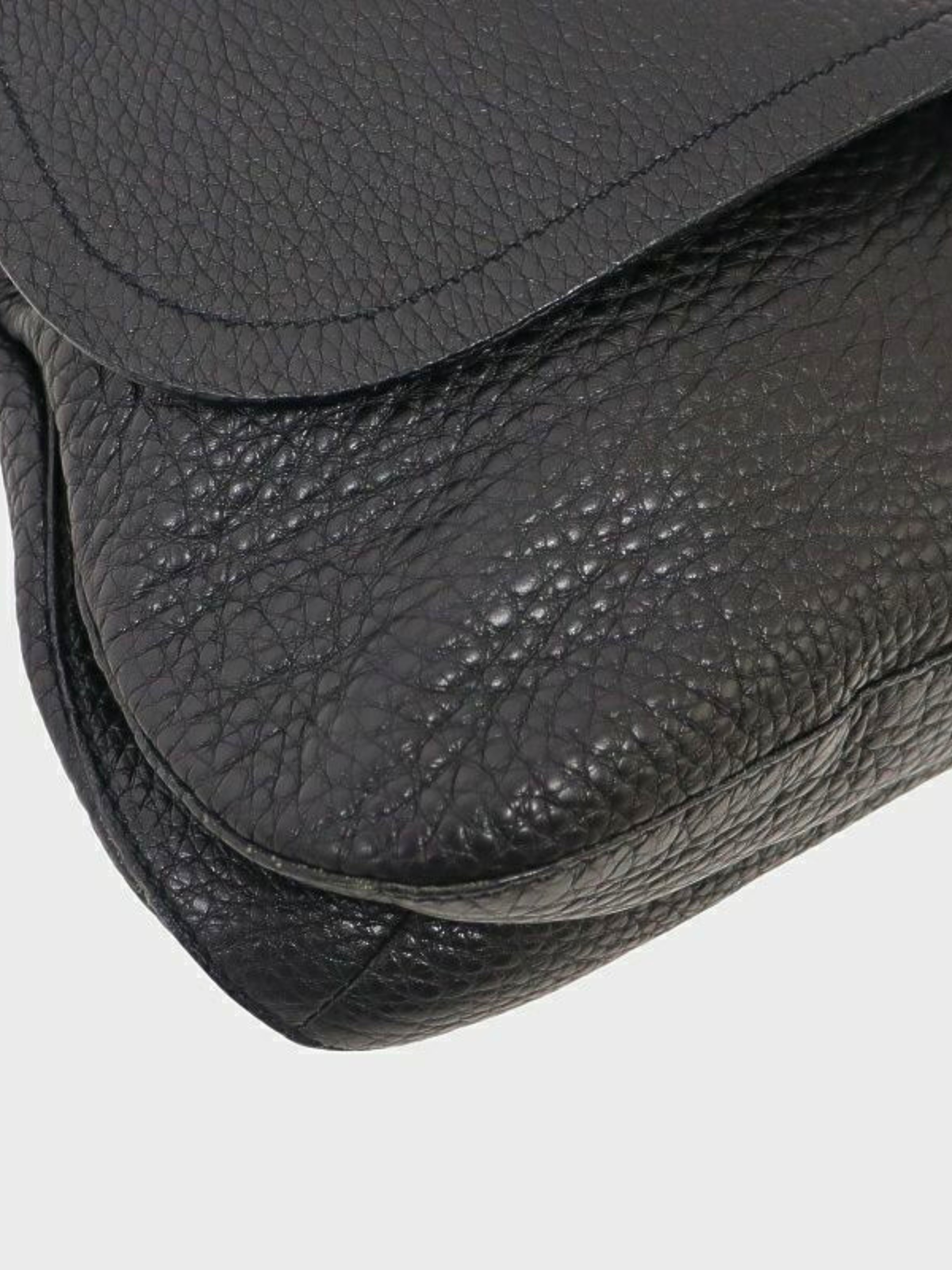 Prada 2000s Black Triangle Logo Leather One-Shoulder Bag