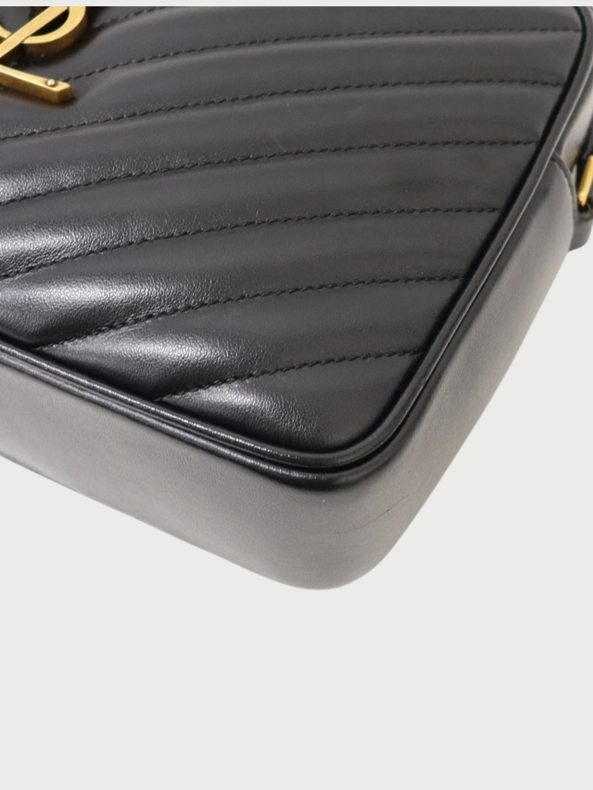 Yves Saint Laurent Paris 2010s Black Leather Lou Camera Bag