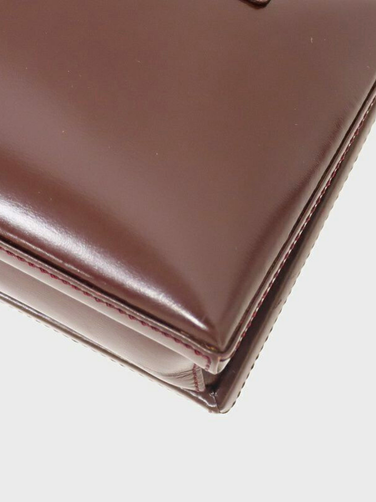 Loewe 2000s Bordeaux Calf Leather Logo Mini Handbag