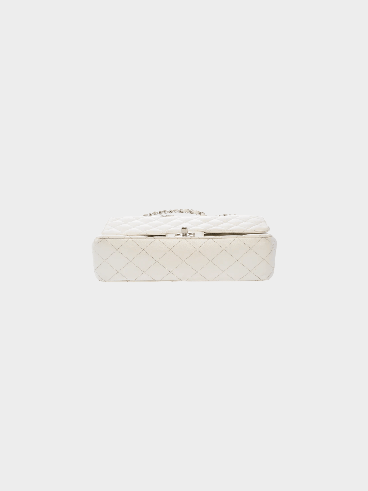 Chanel 2008 White Caviar Leather Medium Double Flap Bag