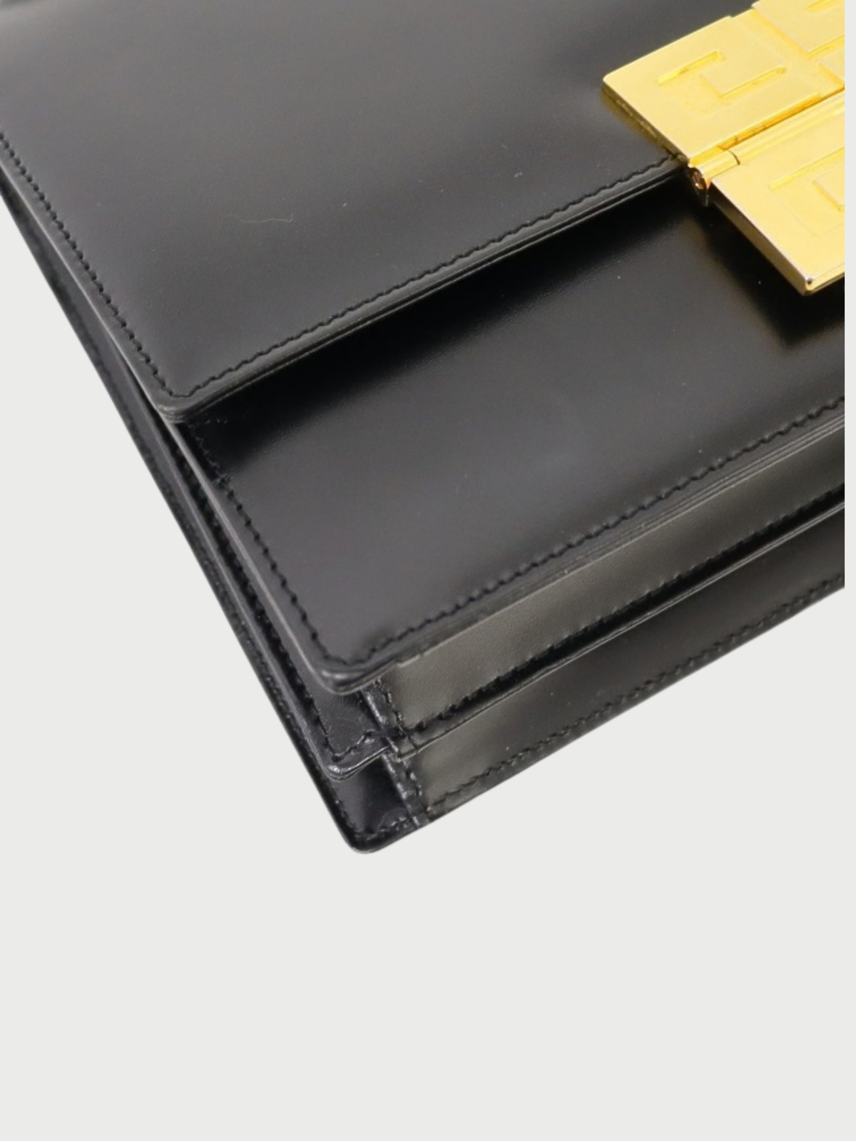Givenchy 2000s Black Leather Logo Hardware Handbag