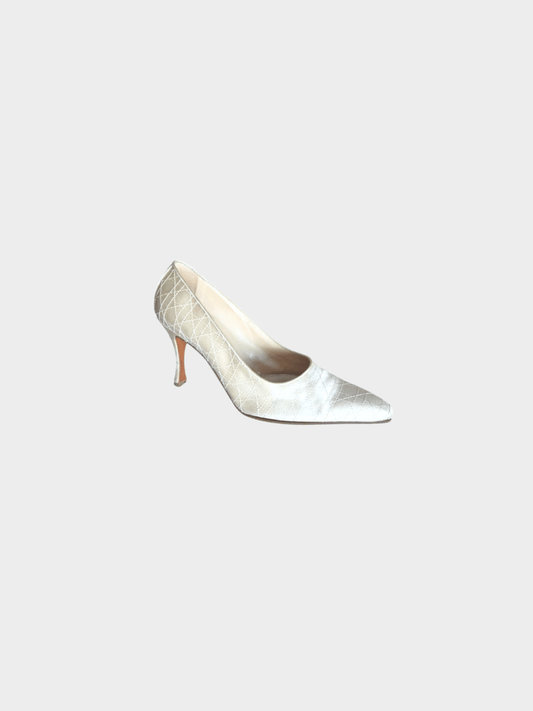 Christian Dior 2000s Pearl Ivory Satin Pumps