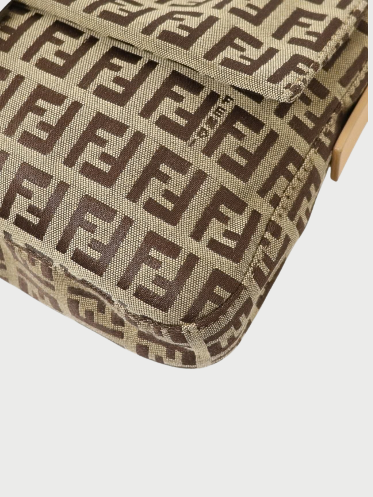 Fendi 2000s Beige Zucchino Canvas Mamma Baguette