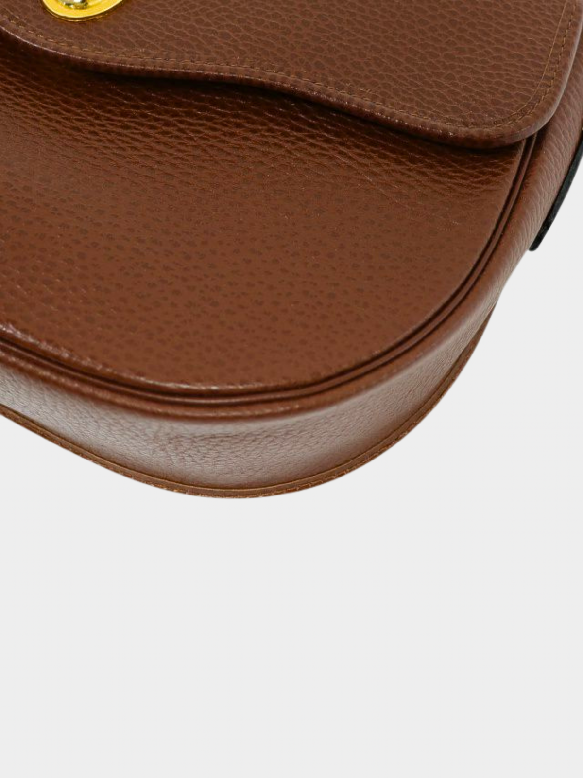 Christian Dior 2000s Brown CD Oval Leather Shoulder Bag