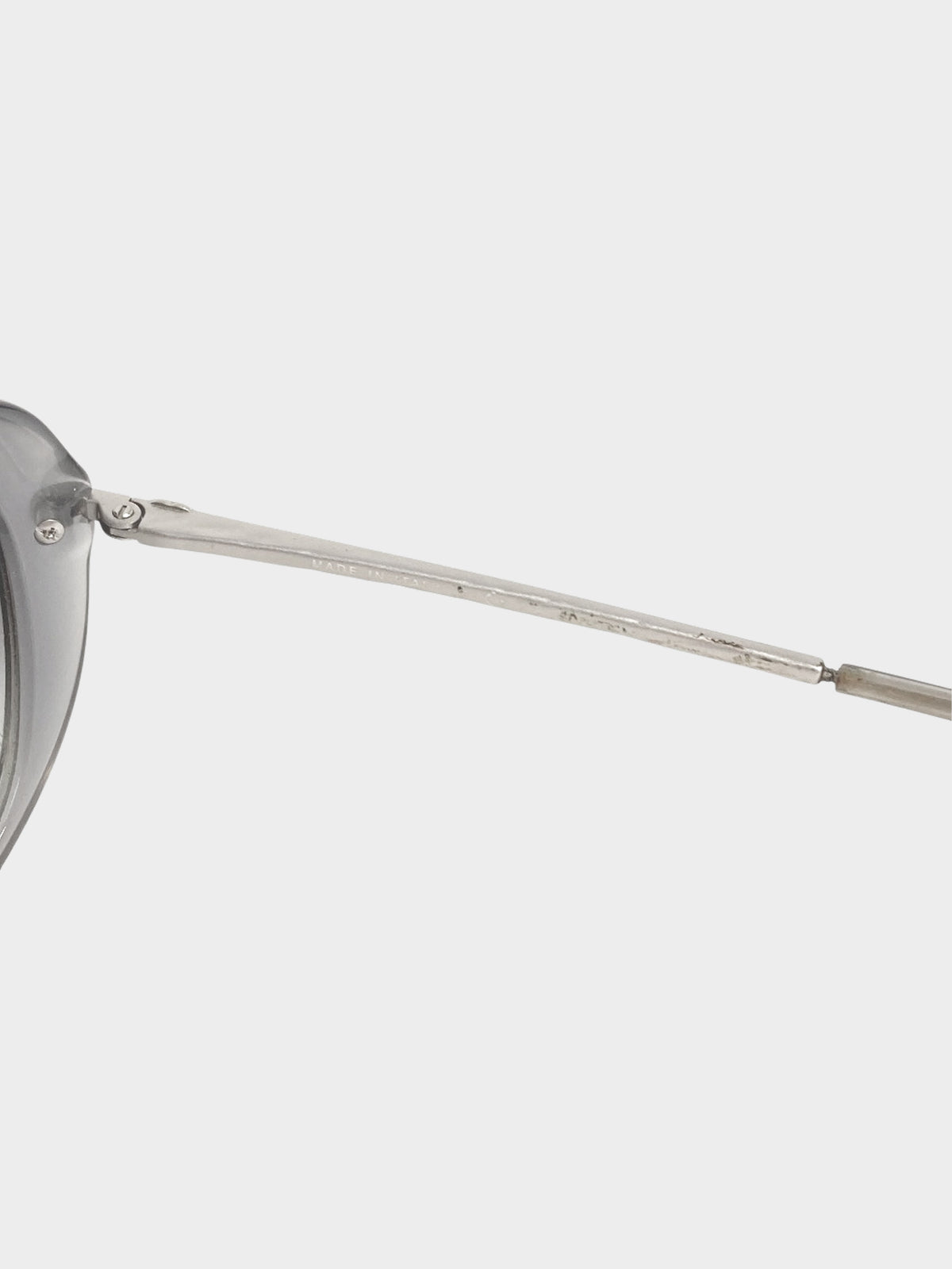 Chanel 2000s Grey and Silver Crystal-embellished Round CC Sunglasses