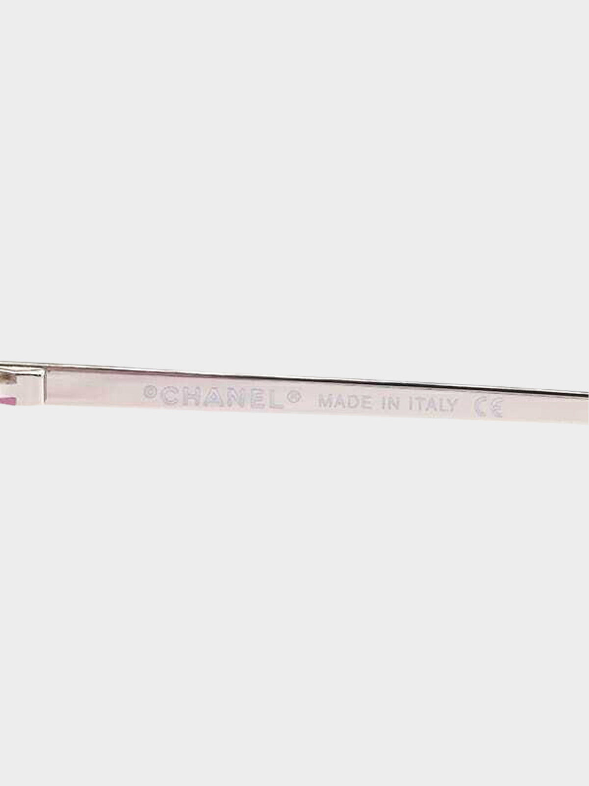 Chanel 2000s Pink Rimless CC 4003 Oval Sunglasses