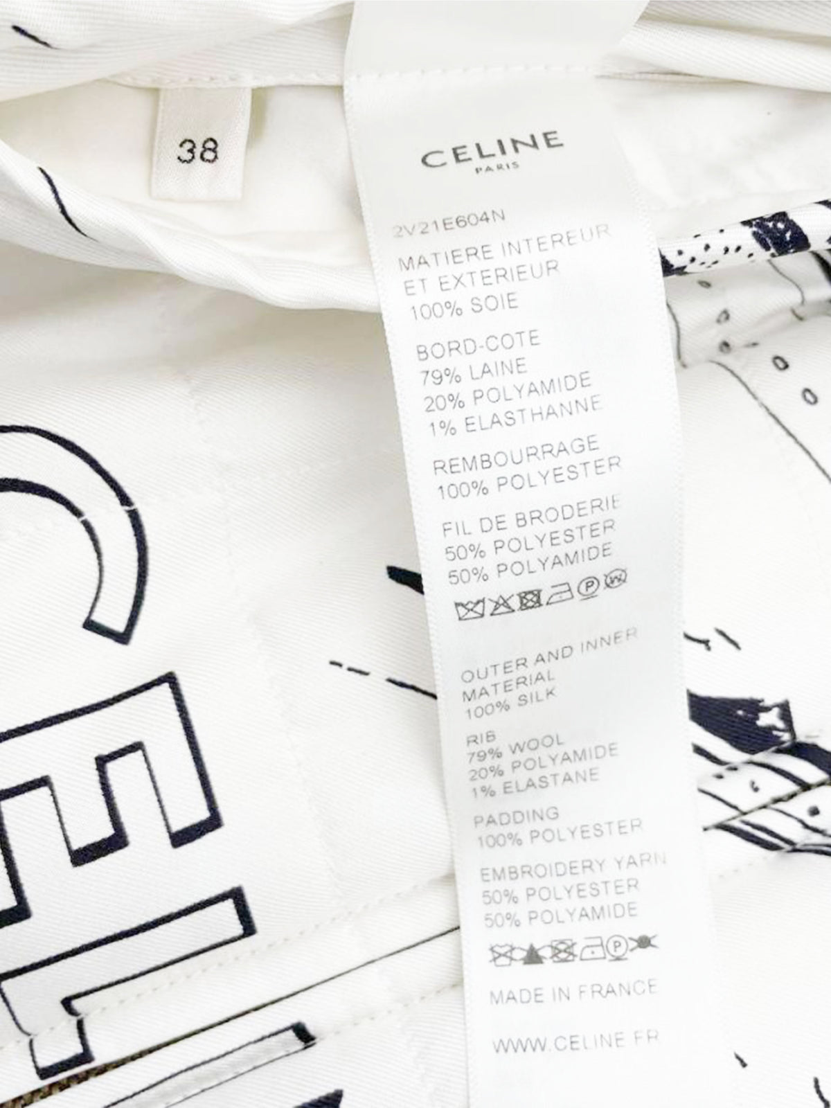 Celine SS 2021 White Reversible Runway Bomber Jacket