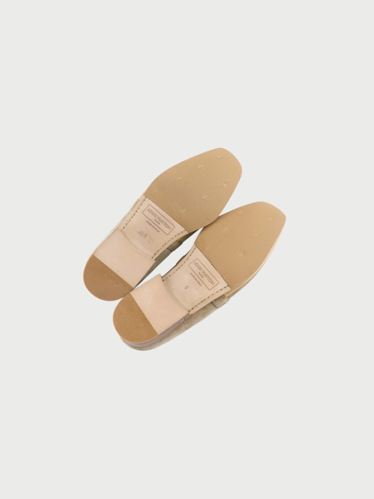 Louis Vuitton 2005 Beige Suede Punching Loafers