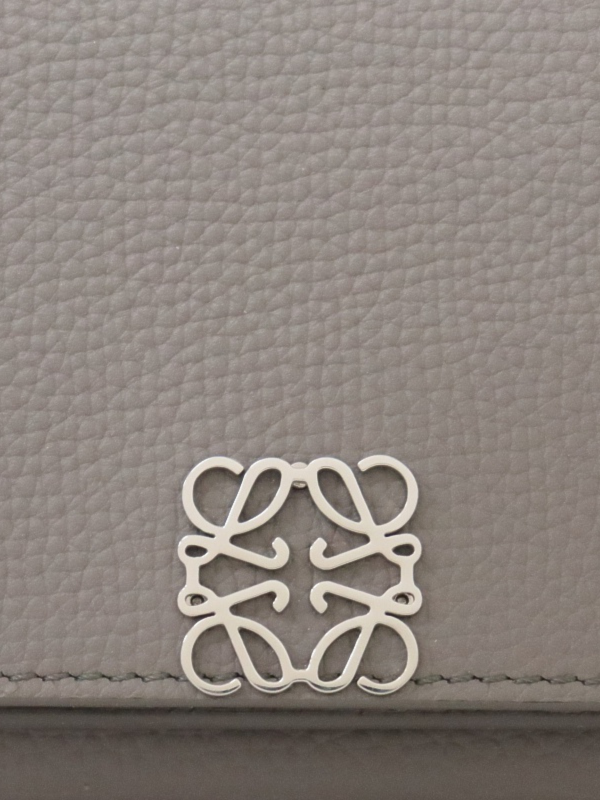 Loewe 2020s Gray Leather Trifold Compact Wallet