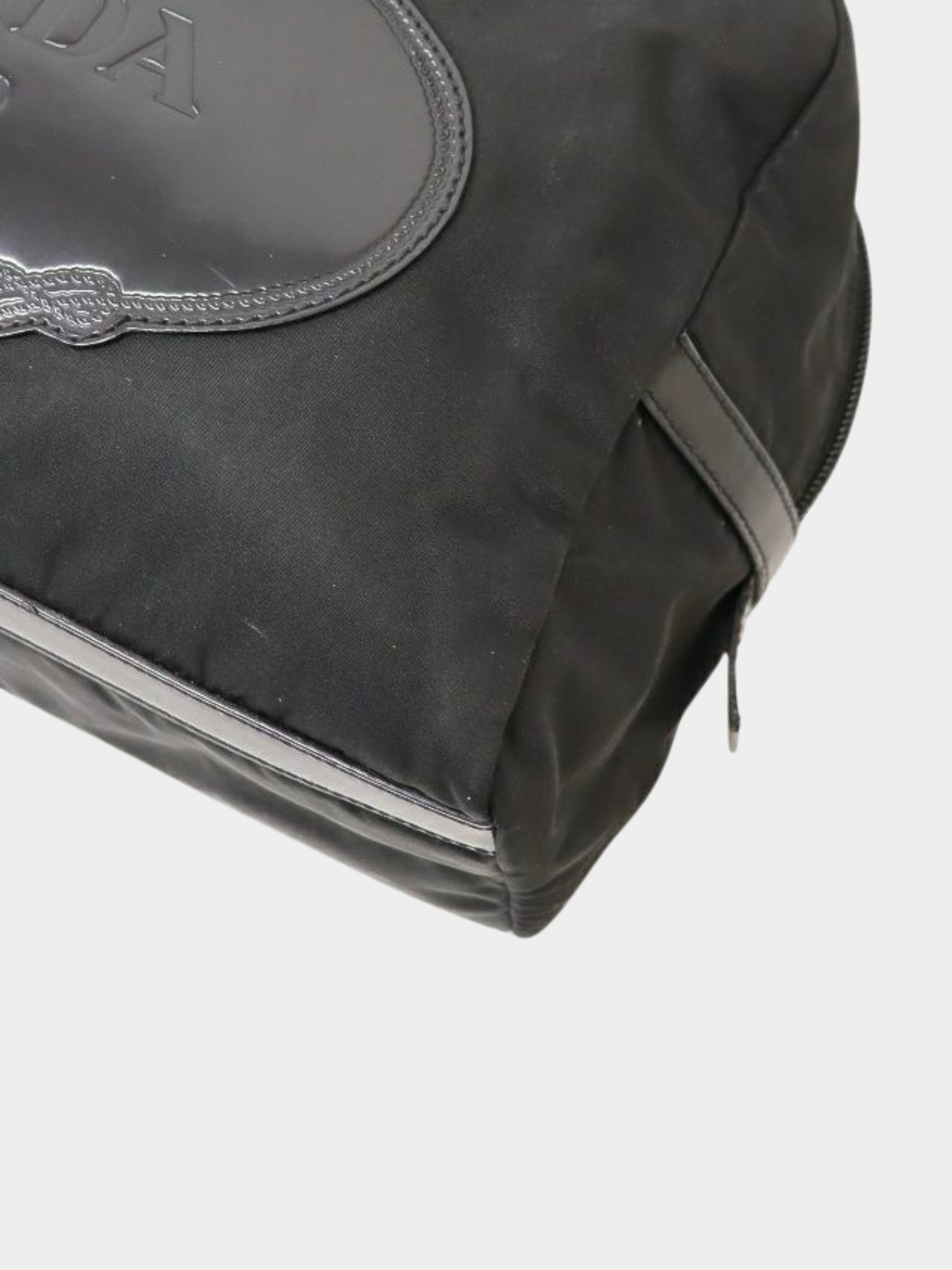 Prada 2000s Black Leather Nylon Handbag